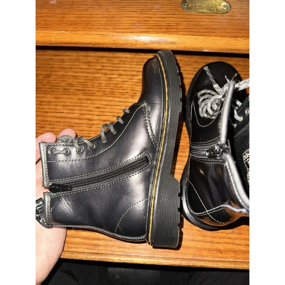 Dr. Martens Doc Martens 1460 Pascal Metallic Pewter Leather Boots Kids Size 3